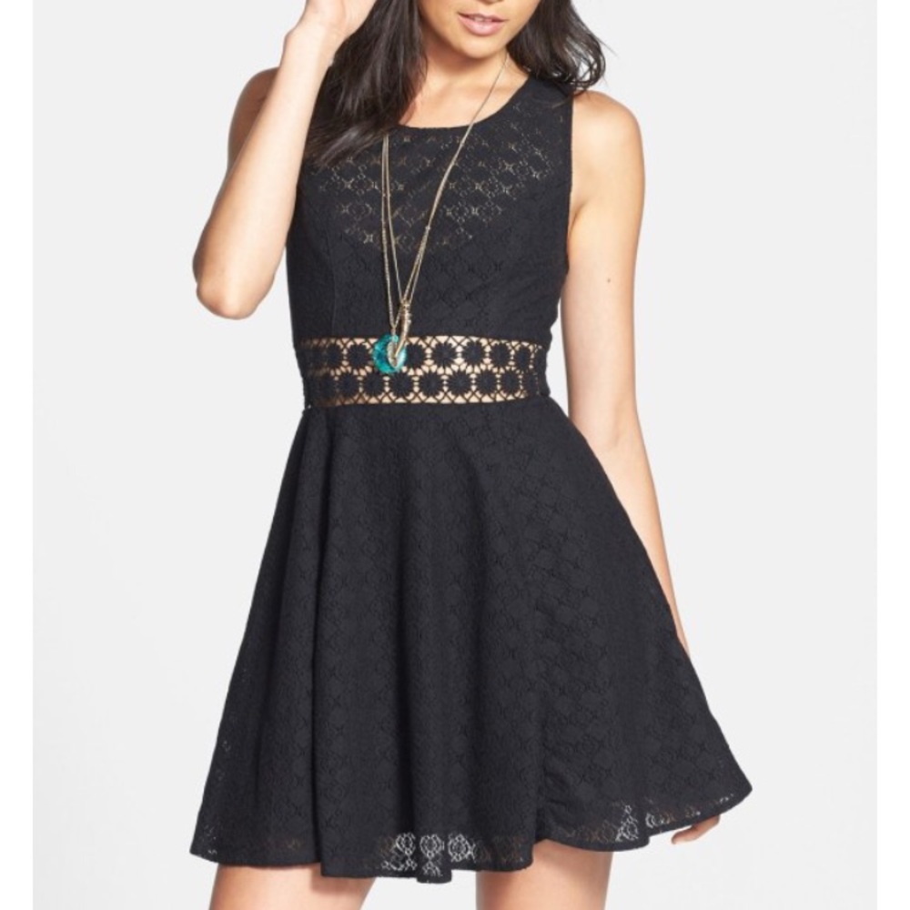 Free People Black Daisy Waist Dress